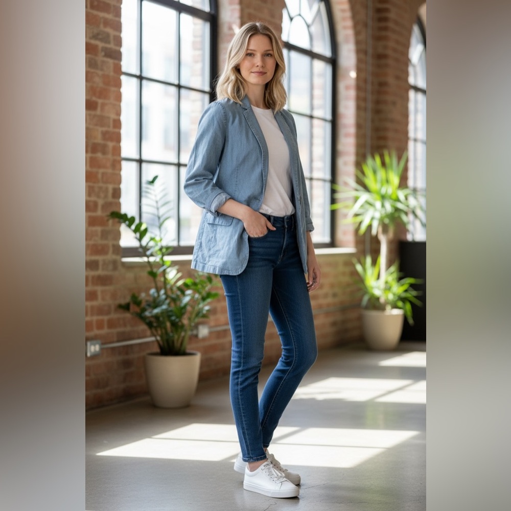 All Saints Light Blue  Blazer - Picture 5 of 17